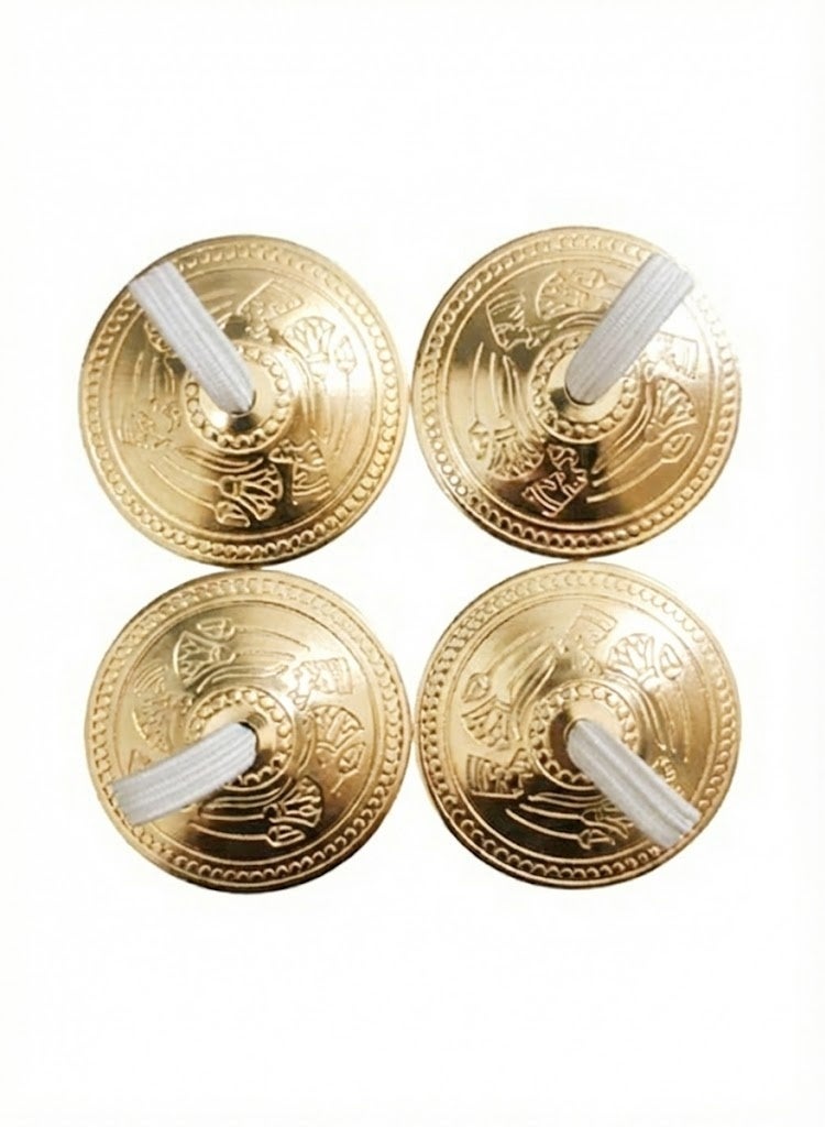 Egyptian Sagat Belly Dancing Gold Finger Cymbals Musical Instrument - Image 1